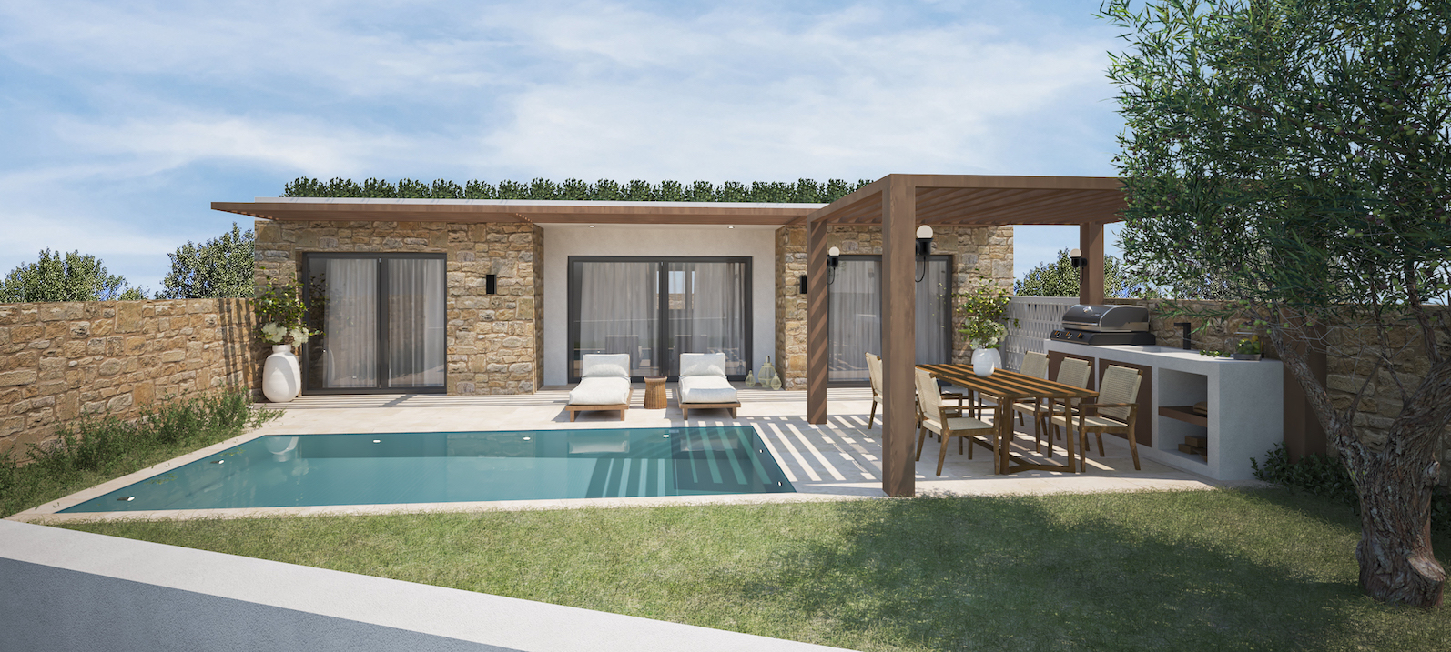 Villa in Tsivaras - view 1