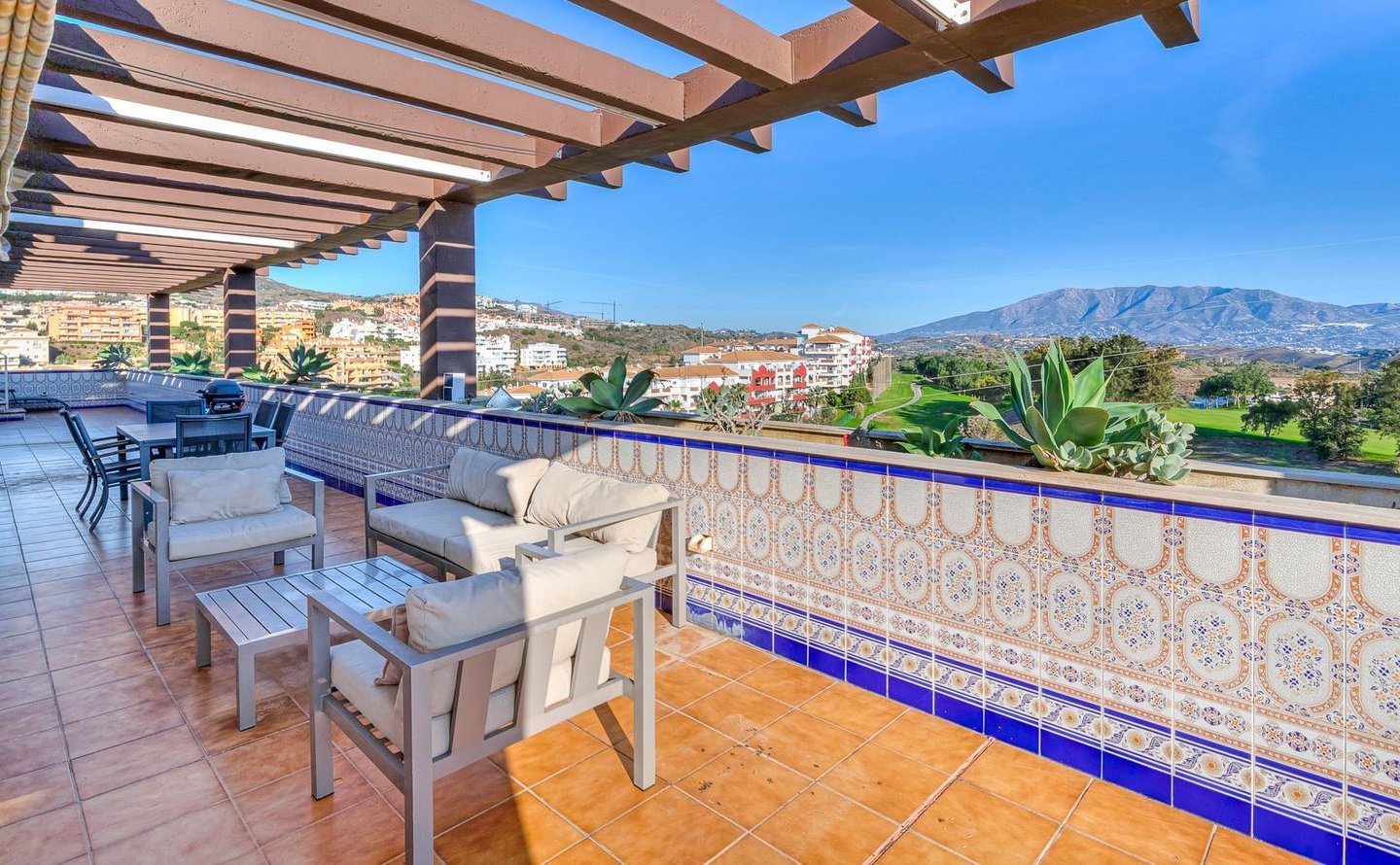 Spanish terrace with mountain view