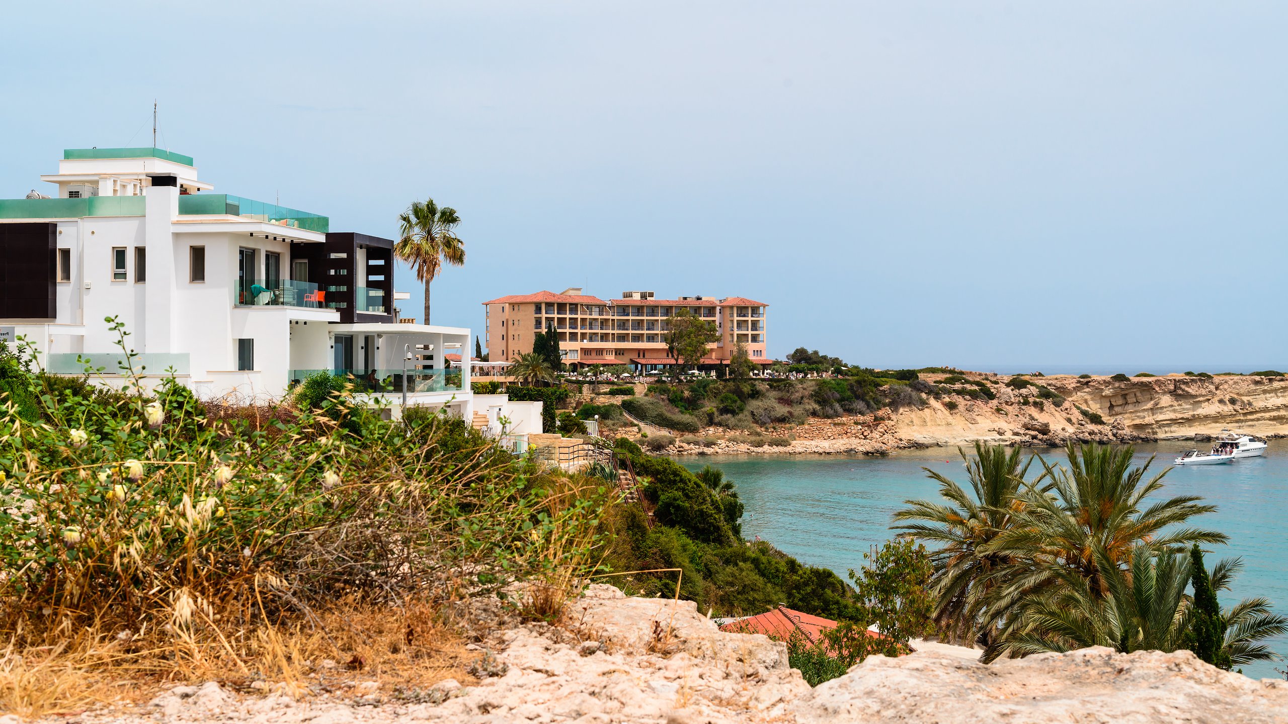 Villas overlooking the sea in Paphos, Cyprus, the most popular district for buying property in Cyprus — 101 chars