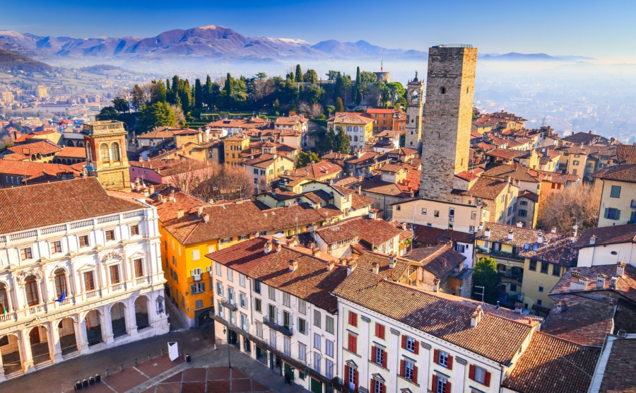 A shot of Bergamo in Lombardy