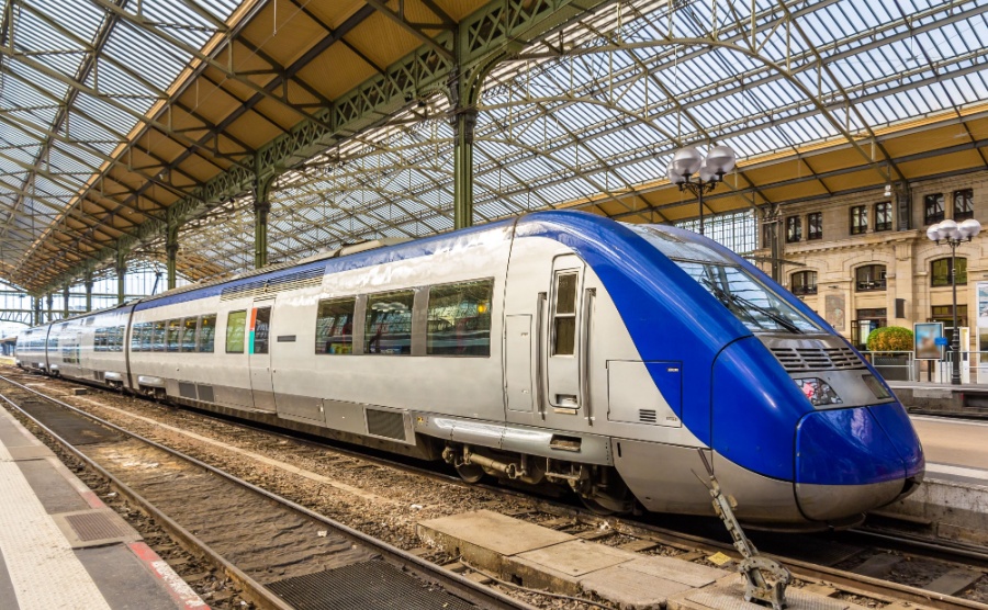 Regional express train at Tours station