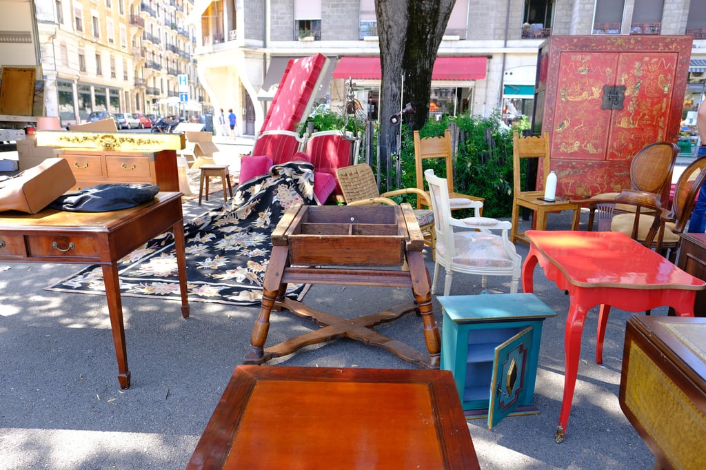 Flea market selling furniture