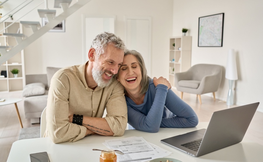 A couple researching homes
