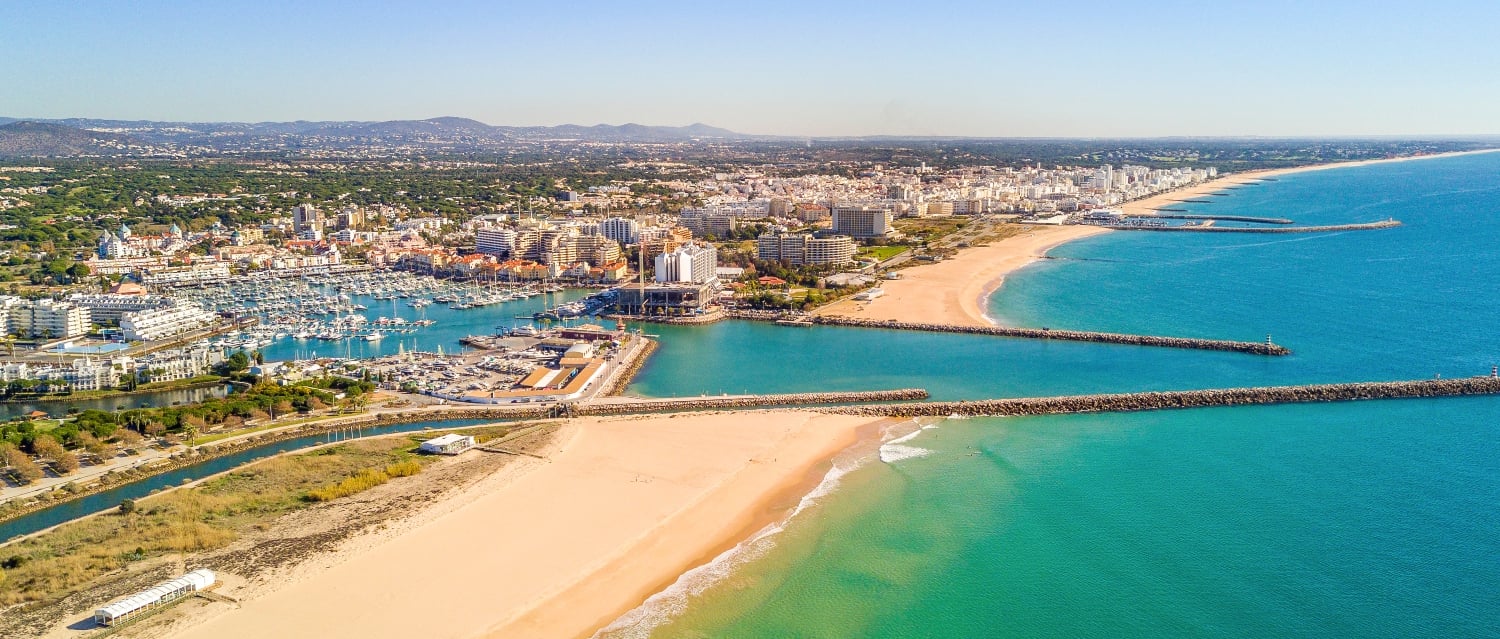 Aerial view of Loule in the Algarve