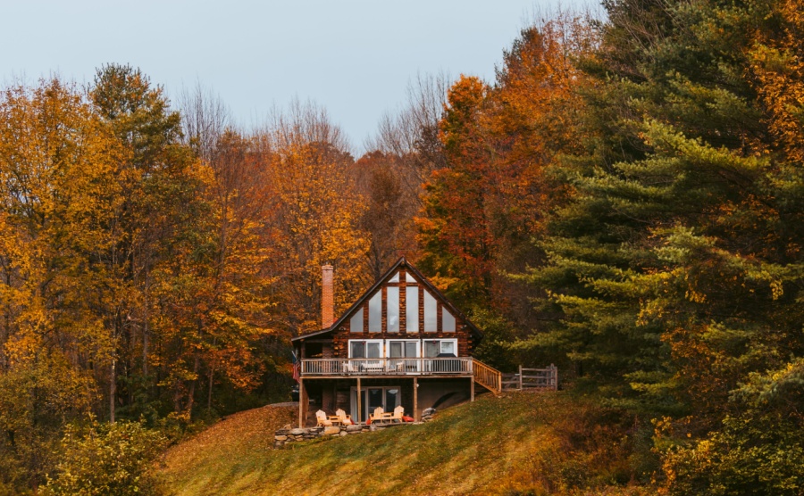 An old chalet in the woods