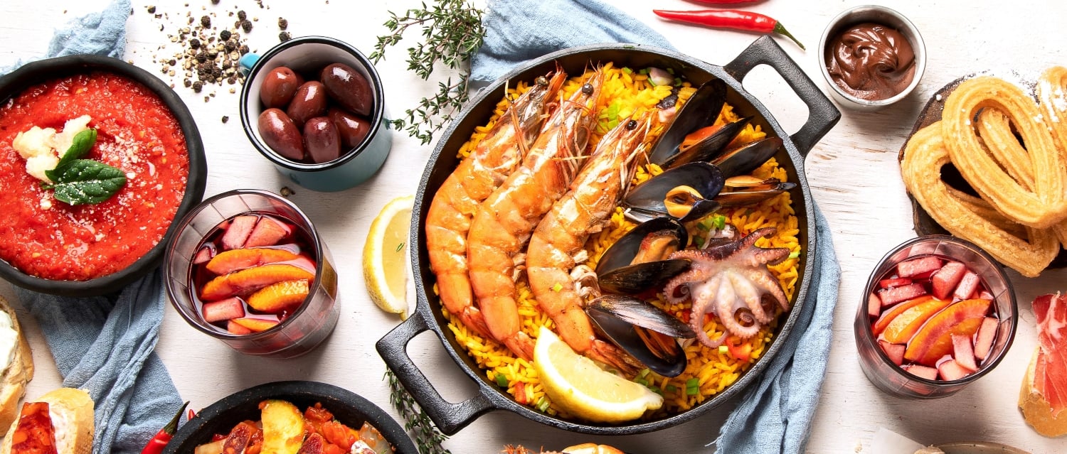 Spanish tapas from above