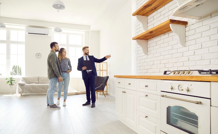 Couple viewing a property