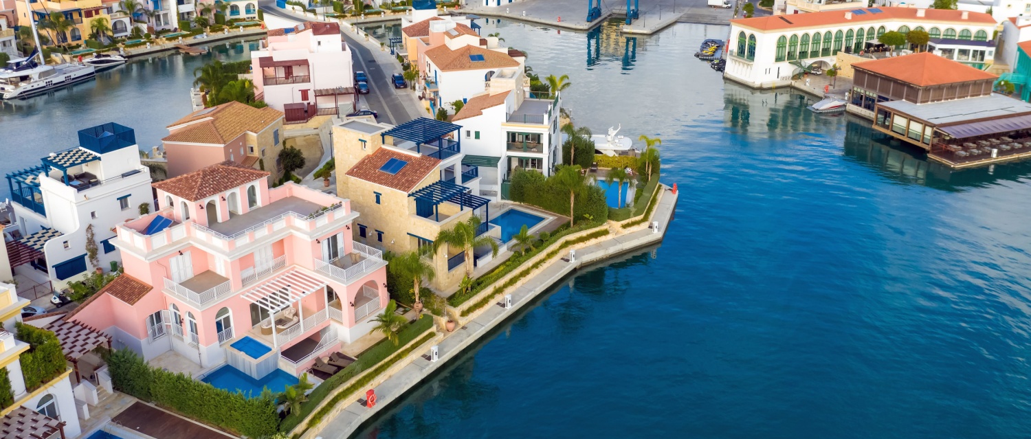 The homes along the Limassol waterfront in Cyprus