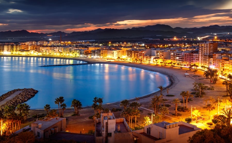Aguilas Murcia Costa Calida at night