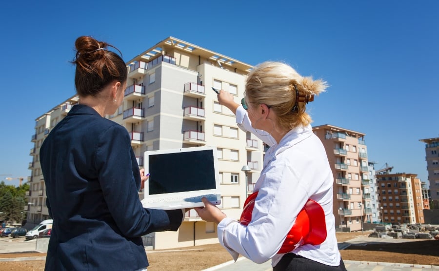 Surveying the outside of a property