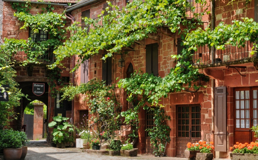 The picturesque village of Collonges la Rouge, Corrèze, France