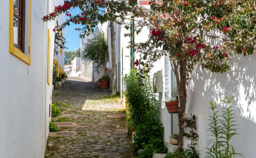 White street in alcoutim algarve portugal