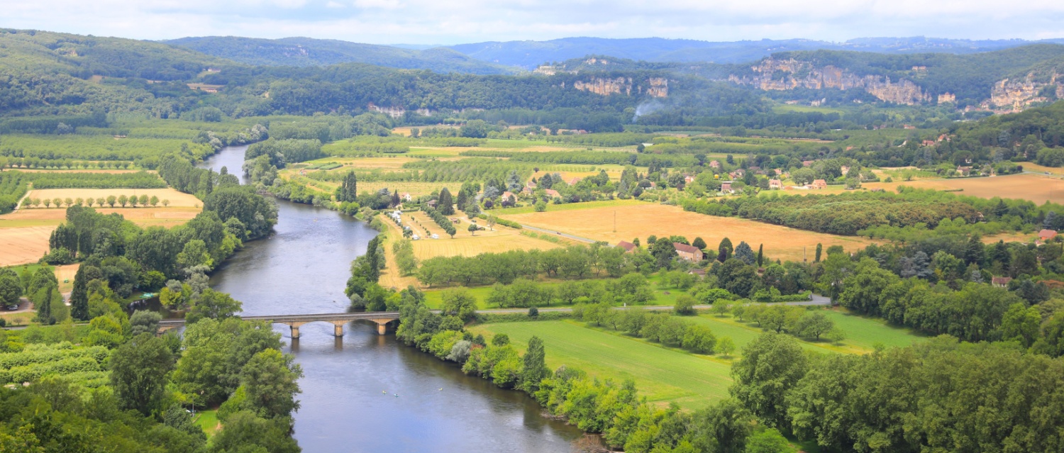 View from Domme in Département Dordogne, Nouvelle-Aquitaine, France