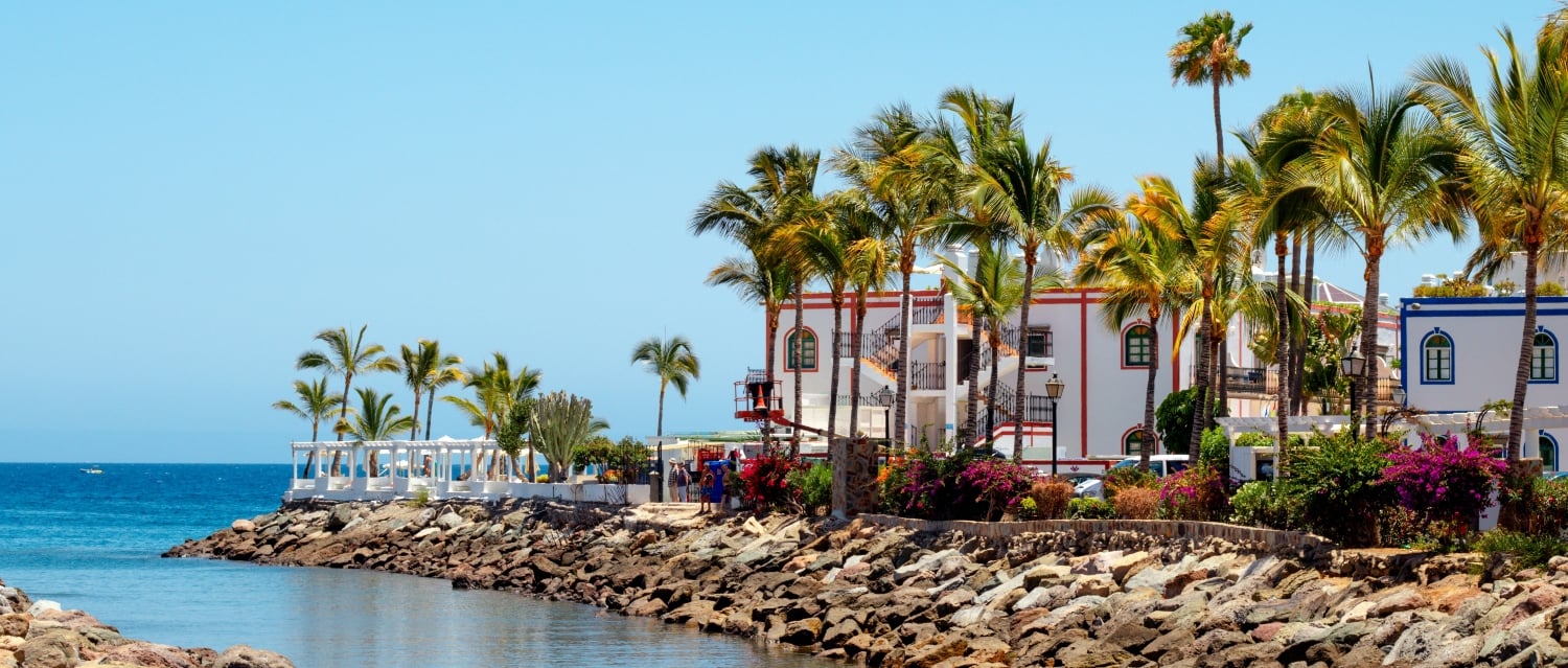 Coastal houses in Mogan Town, Gran Canaria