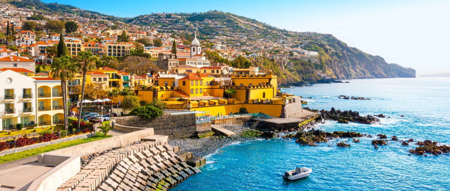 View of Funchal and Fuerte De Madeira in the historical center