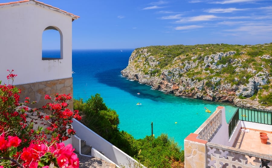 Villa overlooking a bay in Menorca
