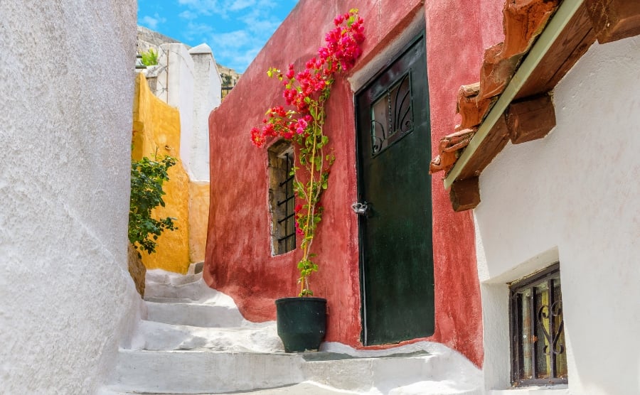 Colourful houses in Athens Old Town