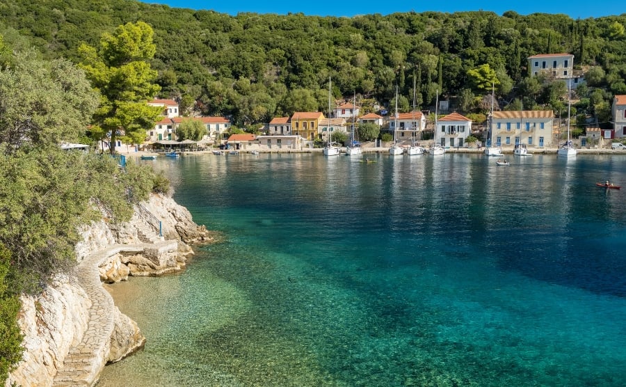 Kioni fishing village on Ithaca, Ionian Islands 