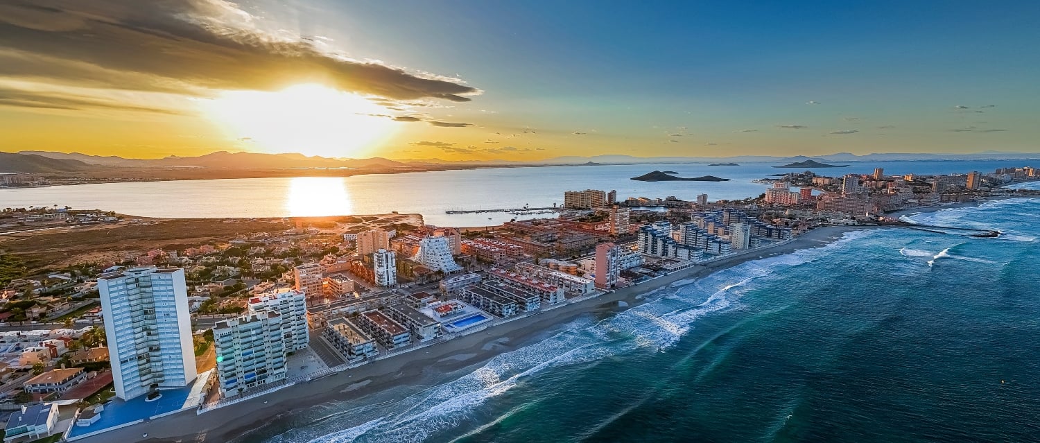 Aerial view of La Manga, Murcia
