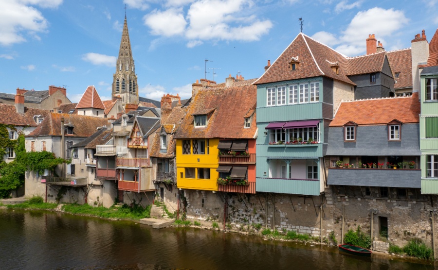 townscape in Argenton sur Creuse, France