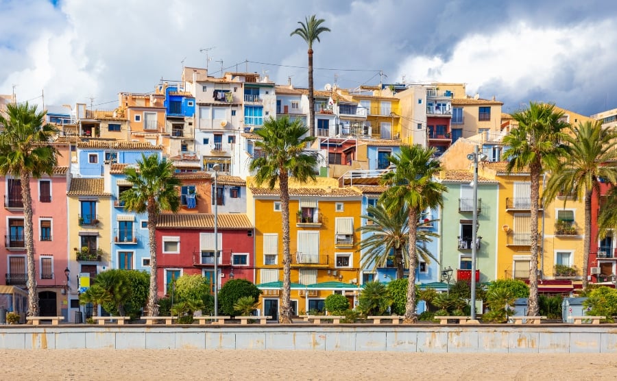 Colourful houses in Villajoyosa, Alicante