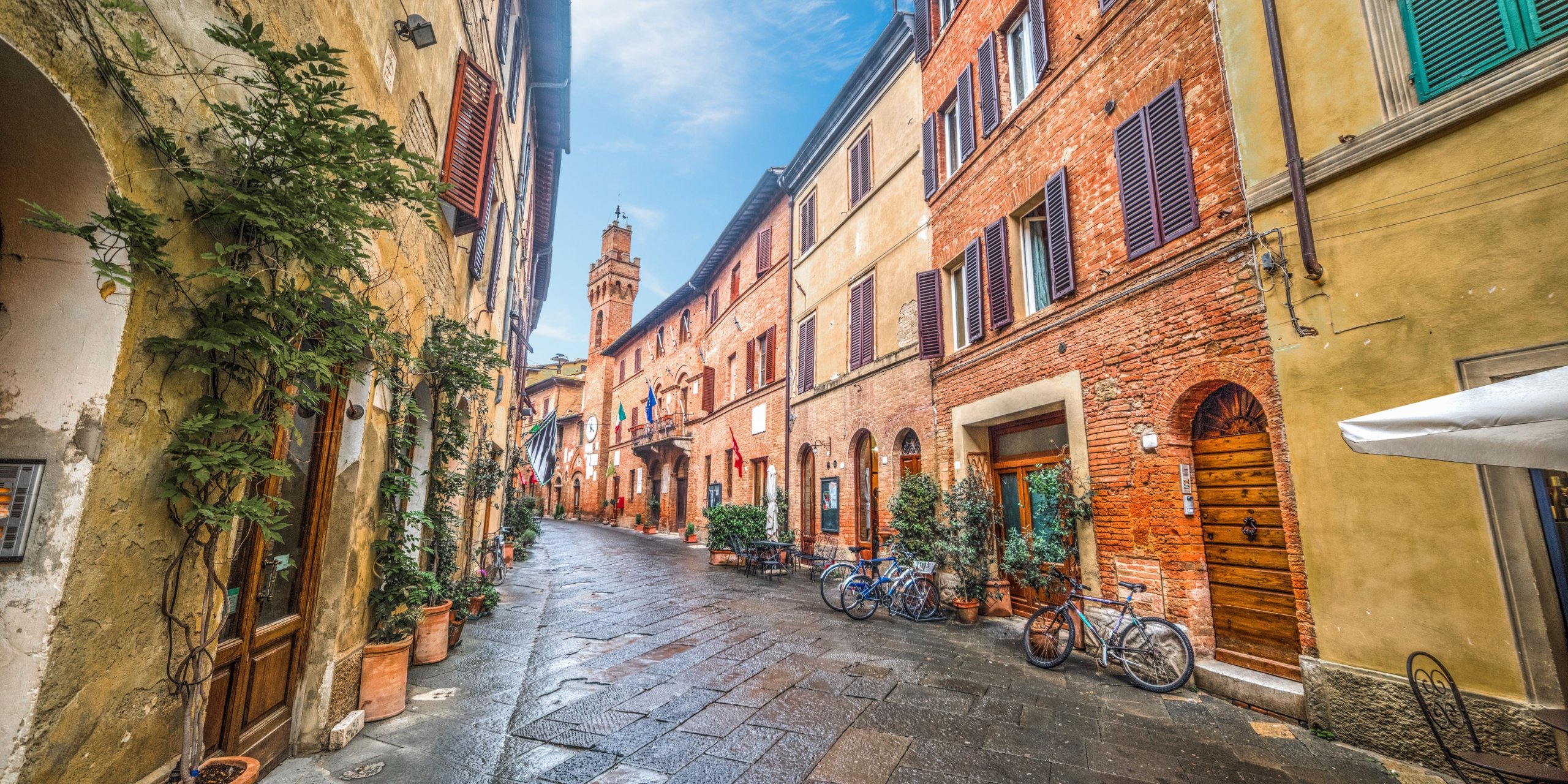 Main street in Buonconvento, Italy
