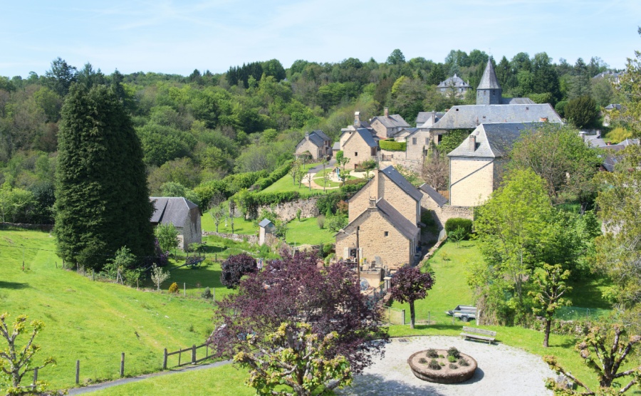 Village Treignac in French Haute-Vienne in France