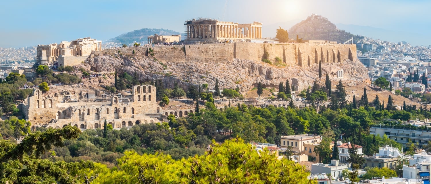 Aerial view of Acropolis, Athens
