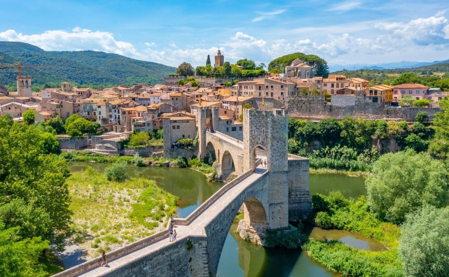 Medieval bridge in Besalu, Catalonia