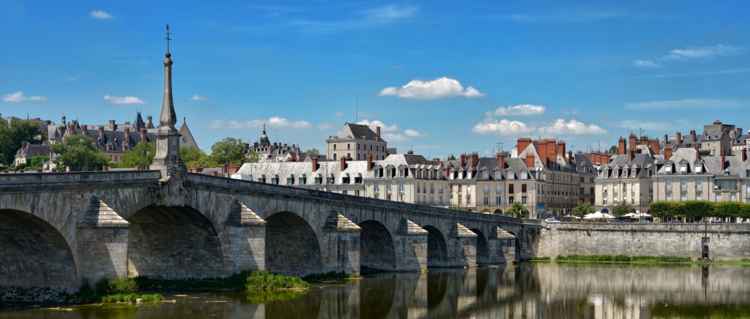Bridge Jacques-Gabriel over the Loire river at Blois, a commune and the capital city of Loir-et-Cher department in Centre-Val de Loire, France
