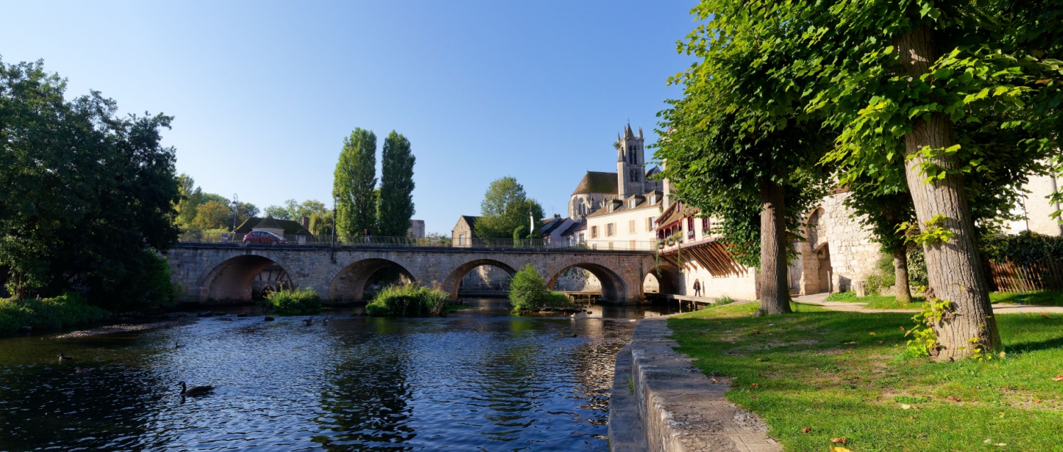 Moret-sur-Loing old Medieval village in Île-de-France Region