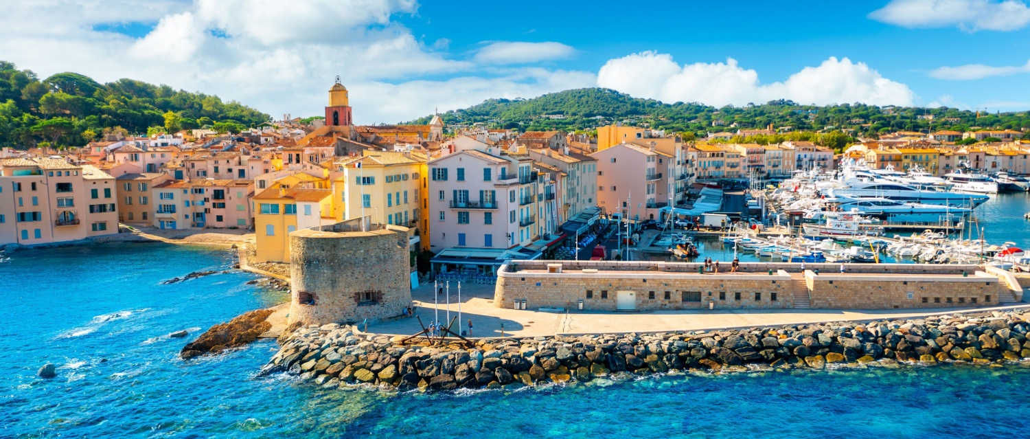 View of the city of Saint-Tropez, Provence, in the Var Cote d'Azur