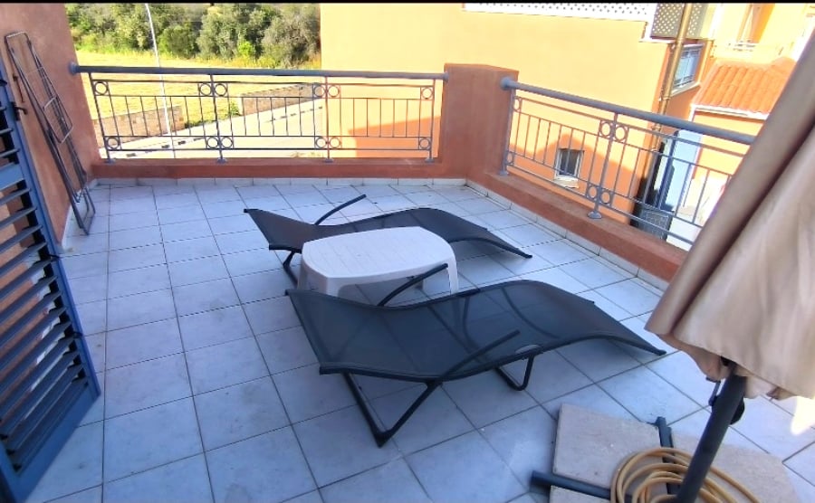 Reading terrace at an apartment complex in Paphos