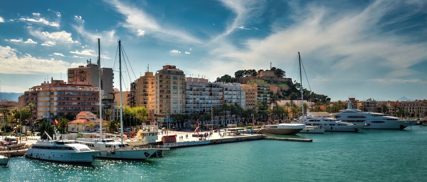 Boats and houses in Denia, Spain