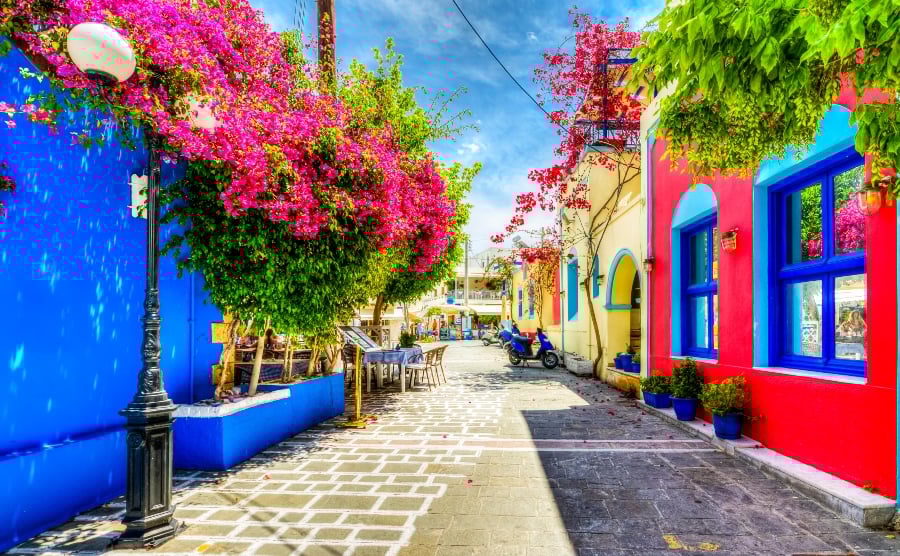 Colourful houses in Kos