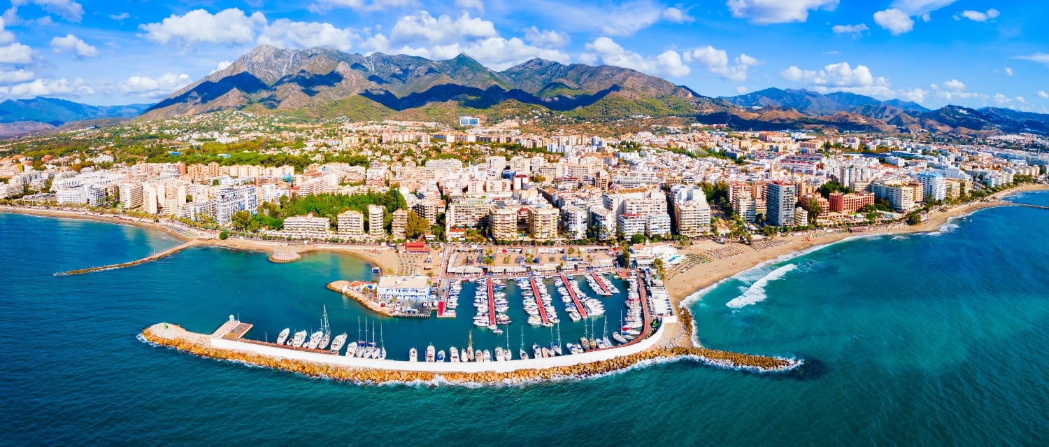 Panoramic shot of Marbella coastline