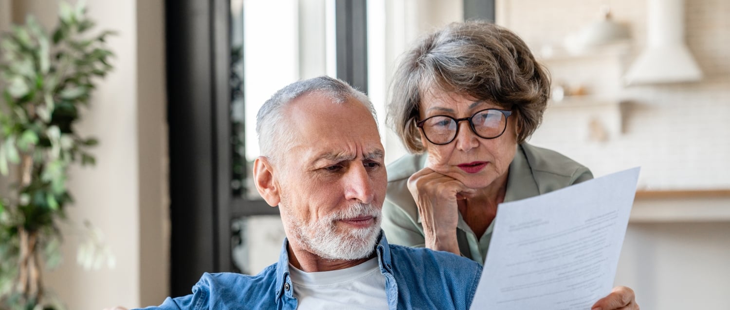 Couple looking at a form