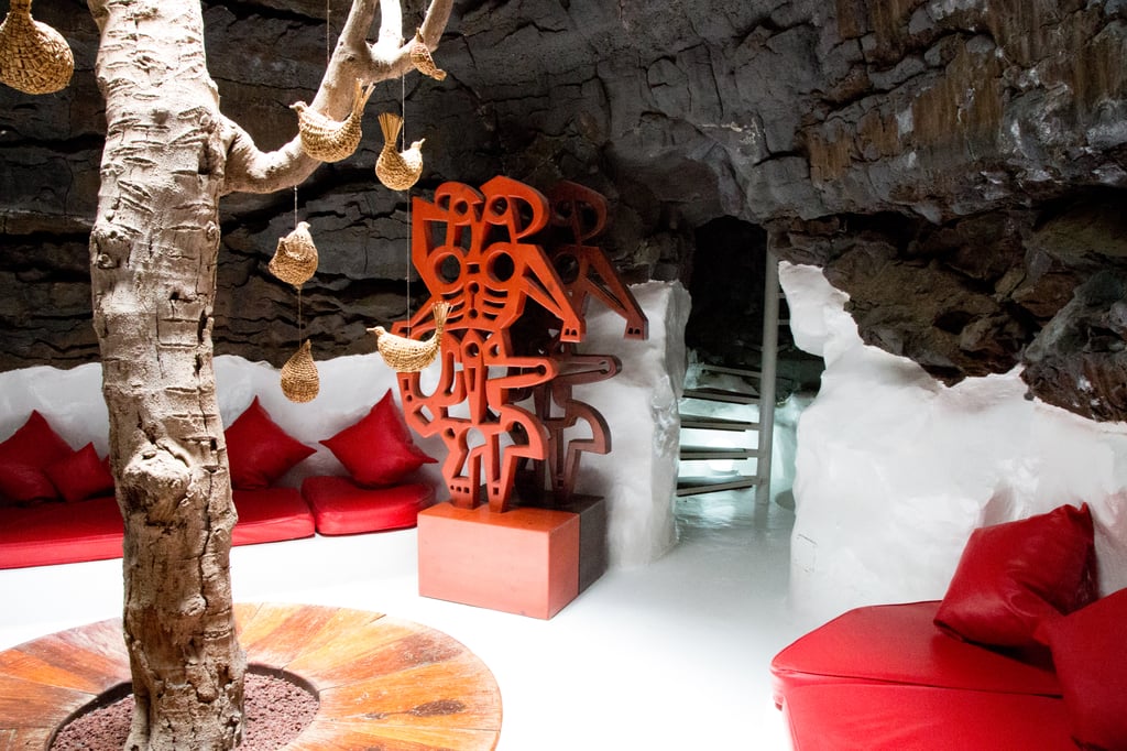 Seating area inside Cesar Manrique's cave house