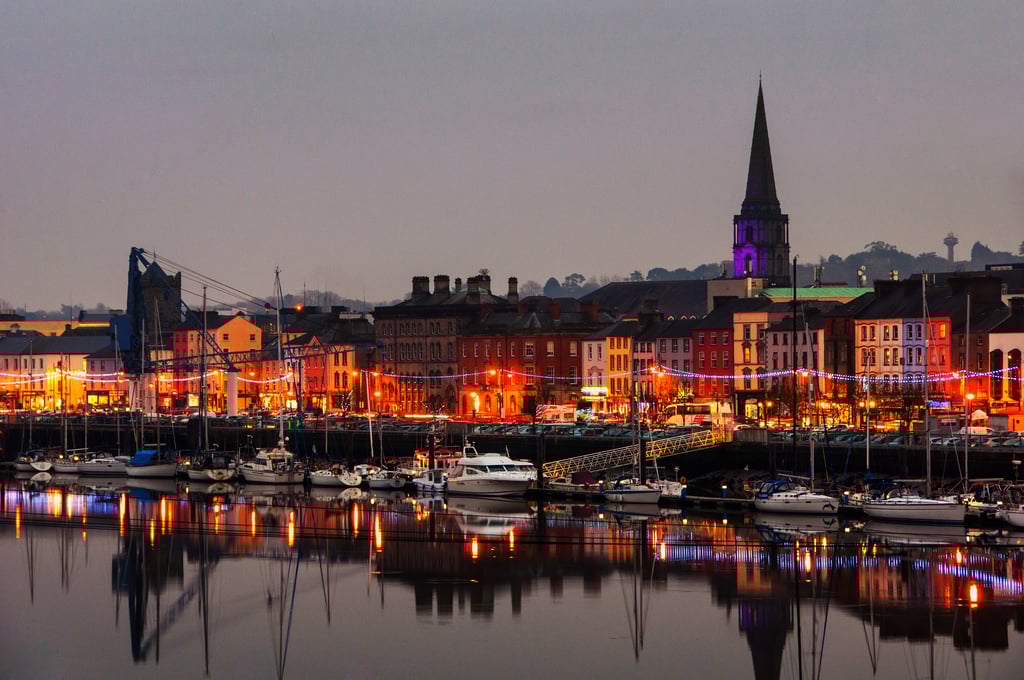 Waterford waterfront at night