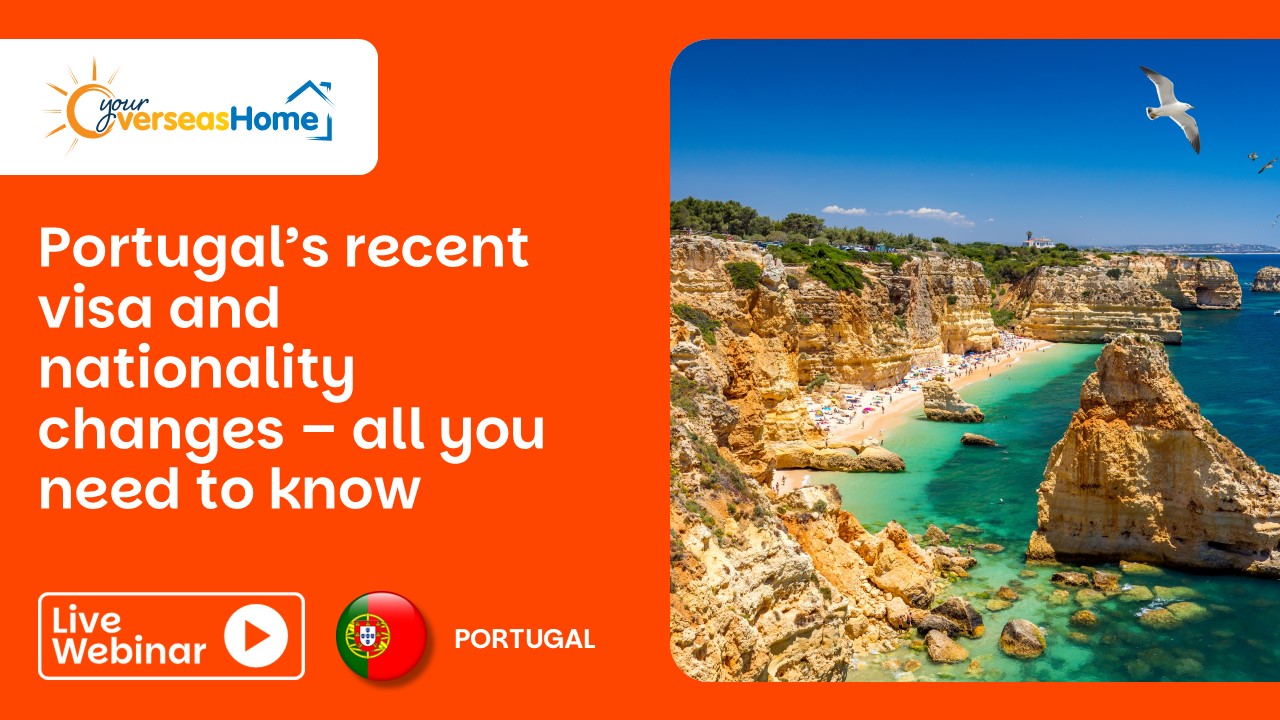 An image and webinar title about visas and residency in Portugal