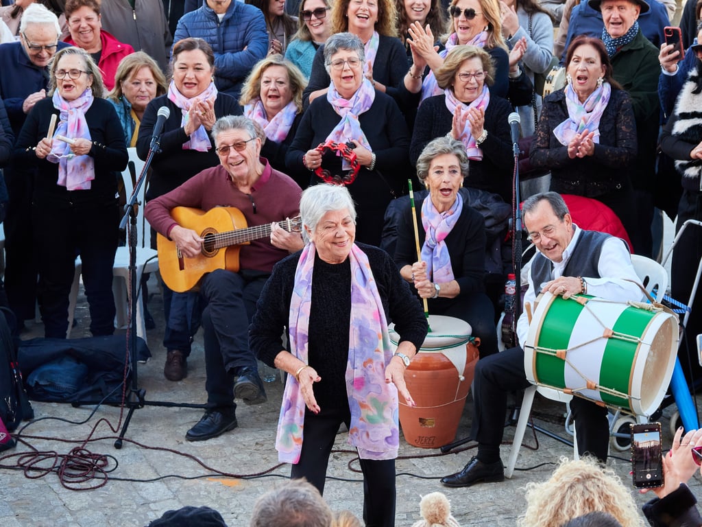 People singing and playing instruments in Jerez