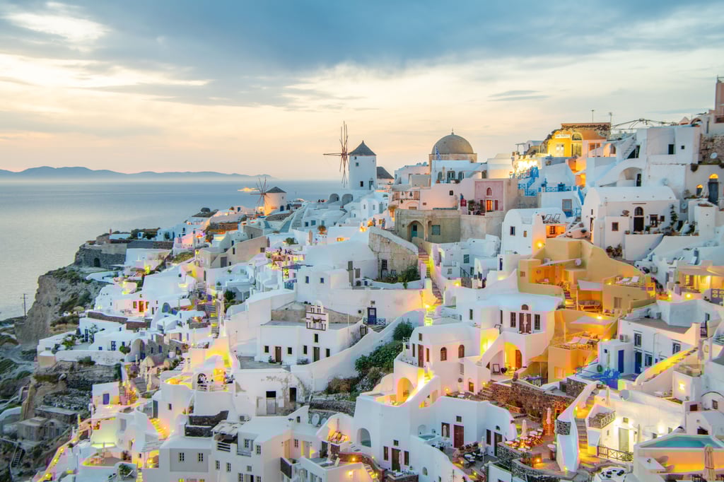 traditional Cycladic white houses in Santorini