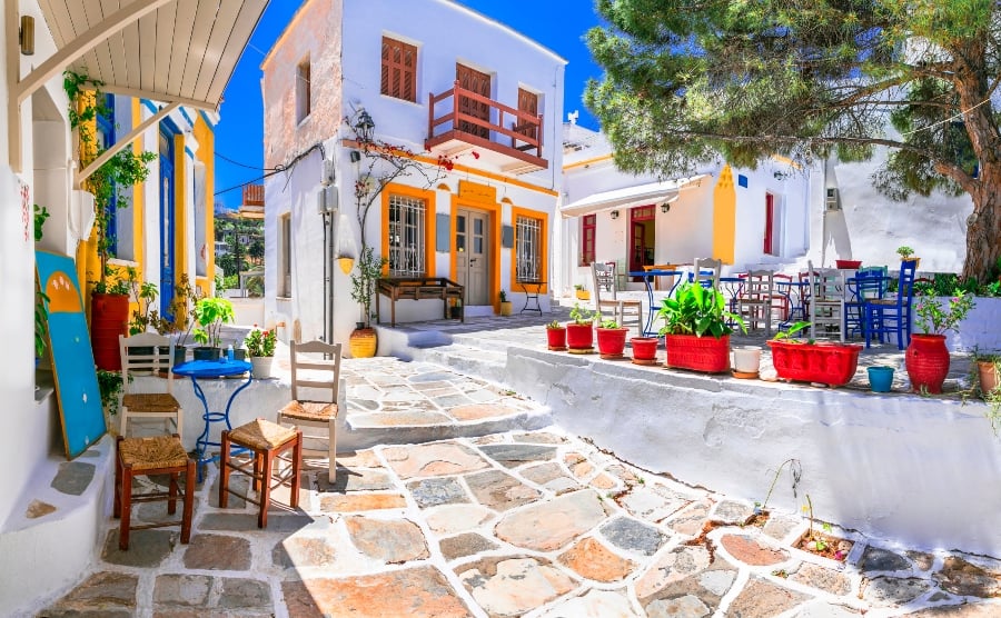 Colourful village of Lefkes, Paros
