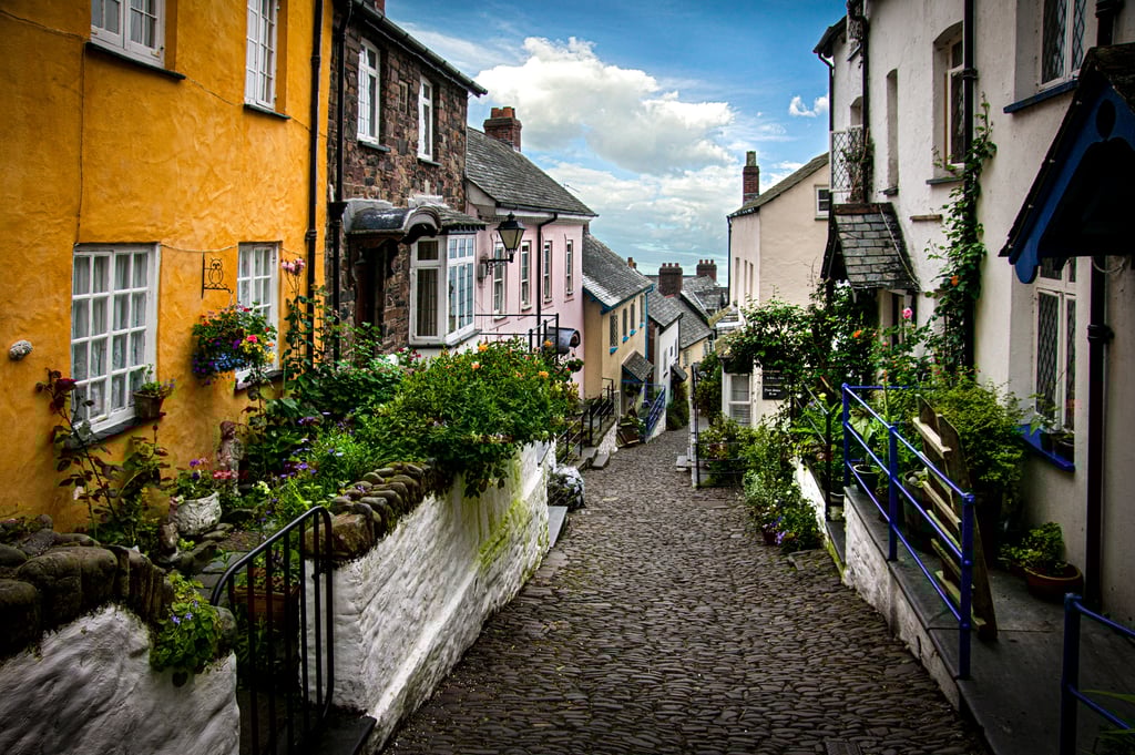 Colourful houses on street in Padstow