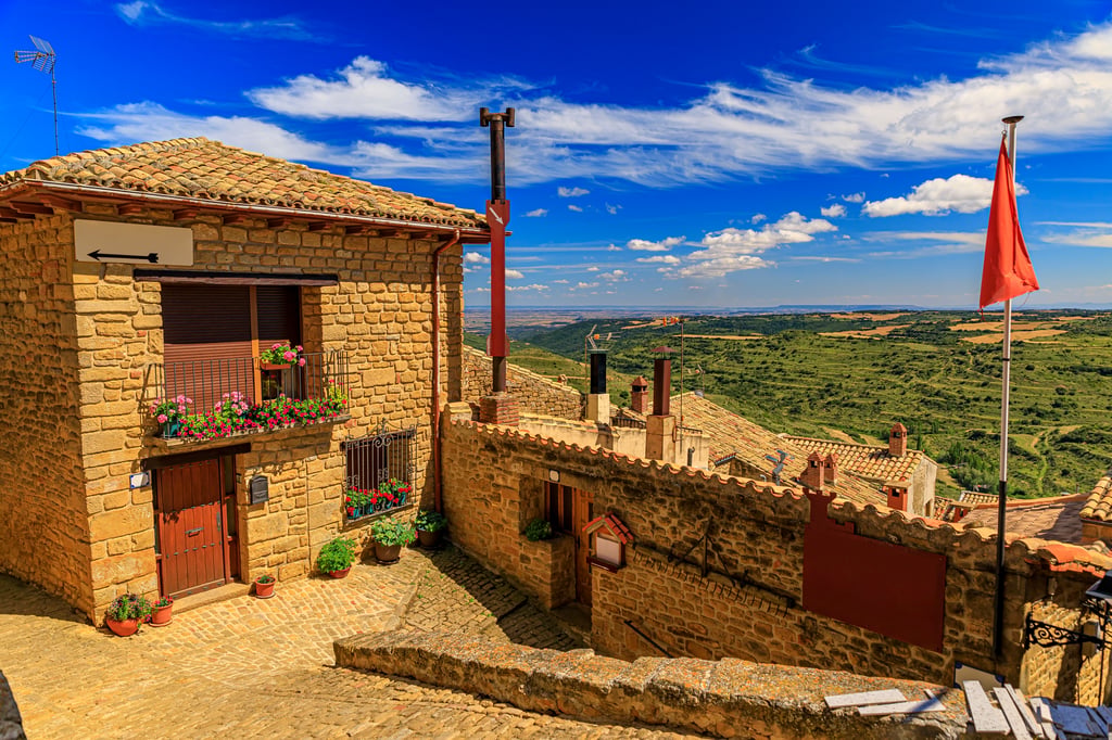 Stone houses in northern Spain