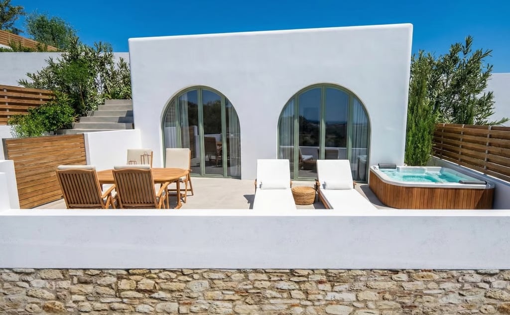 Facade of modern white villa