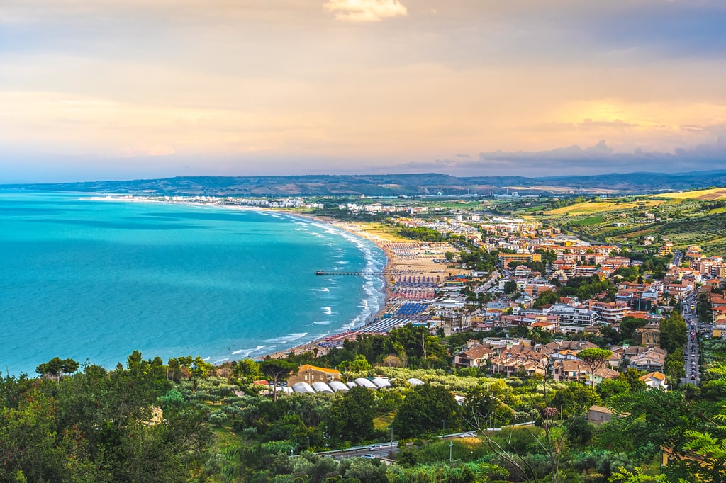 Aerial view of Abruzzo coastline