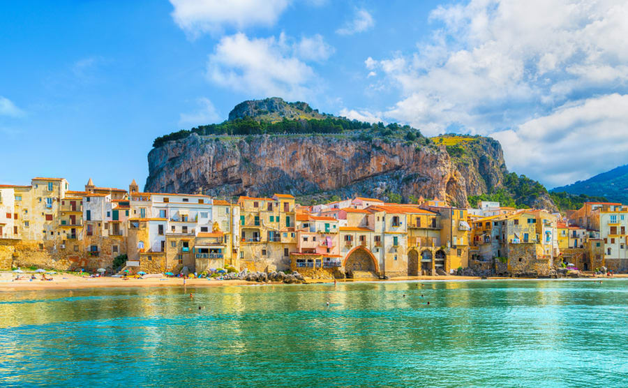 sea view in Trapani and Cefalu, Sicily. 