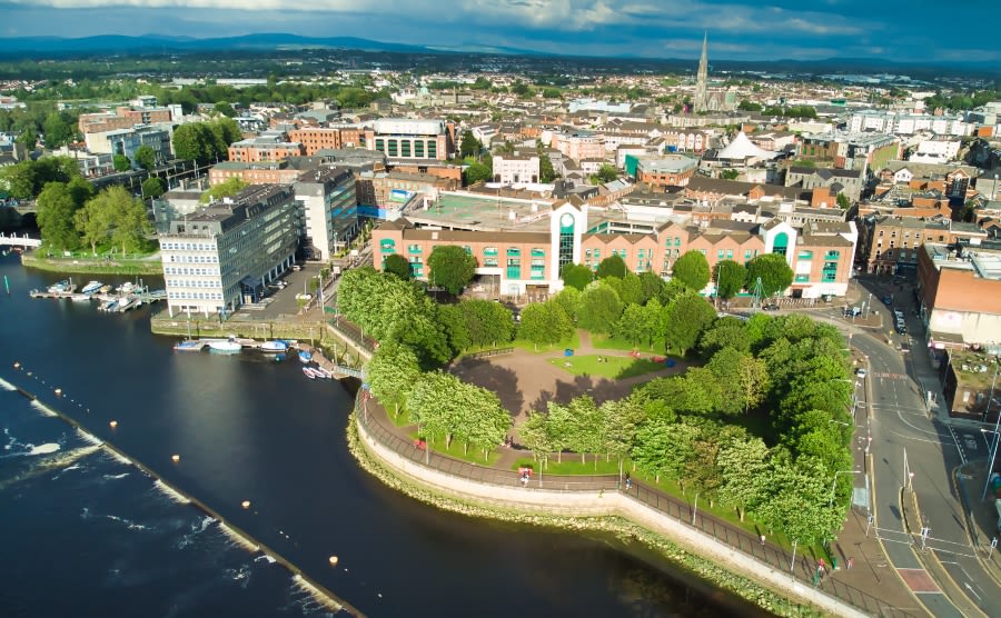 Aerial shot of Limerick