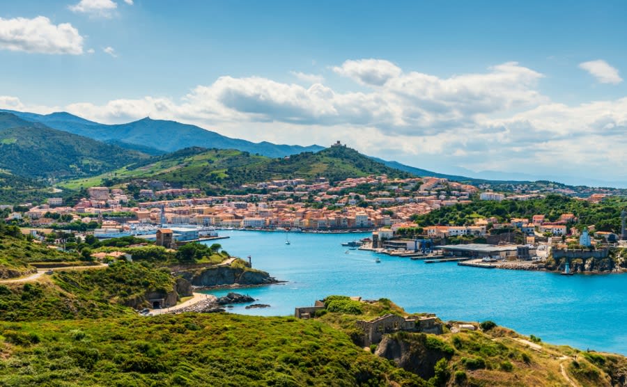 Panorama of Port-Vendres on a summer day